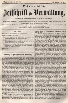 Oesterreichische Zeitschrift für Verwaltung. Jg. 3, 1870, nr 30