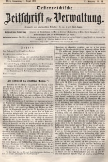 Oesterreichische Zeitschrift für Verwaltung. Jg. 3, 1870, nr 32