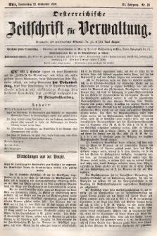 Oesterreichische Zeitschrift für Verwaltung. Jg. 3, 1870, nr 38