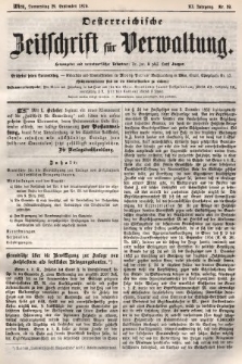 Oesterreichische Zeitschrift für Verwaltung. Jg. 3, 1870, nr 39