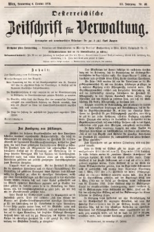 Oesterreichische Zeitschrift für Verwaltung. Jg. 3, 1870, nr 40
