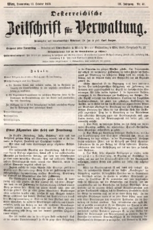 Oesterreichische Zeitschrift für Verwaltung. Jg. 3, 1870, nr 41