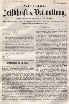 Oesterreichische Zeitschrift für Verwaltung. Jg. 3, 1870, nr 43