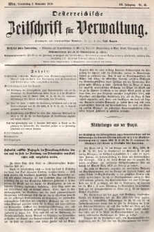 Oesterreichische Zeitschrift für Verwaltung. Jg. 3, 1870, nr 44