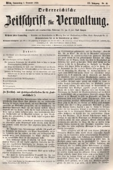 Oesterreichische Zeitschrift für Verwaltung. Jg. 3, 1870, nr 48