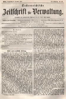 Oesterreichische Zeitschrift für Verwaltung. Jg. 3, 1870, nr 49