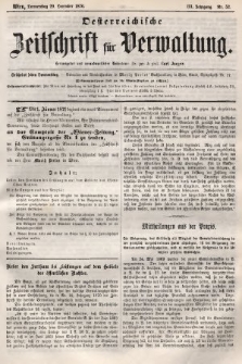 Oesterreichische Zeitschrift für Verwaltung. Jg. 3, 1870, nr 52