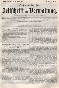 Oesterreichische Zeitschrift für Verwaltung. Jg. 4, 1871, nr 7