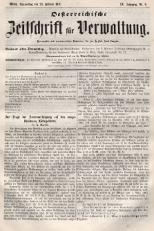 Oesterreichische Zeitschrift für Verwaltung. Jg. 4, 1871, nr 8