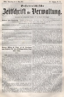 Oesterreichische Zeitschrift für Verwaltung. Jg. 4, 1871, nr 10