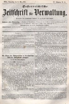 Oesterreichische Zeitschrift für Verwaltung. Jg. 4, 1871, nr 11