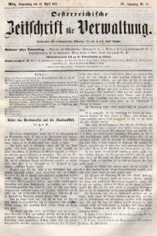 Oesterreichische Zeitschrift für Verwaltung. Jg. 4, 1871, nr 15