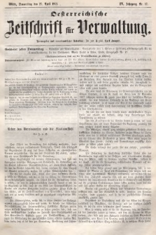 Oesterreichische Zeitschrift für Verwaltung. Jg. 4, 1871, nr 17