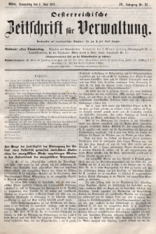 Oesterreichische Zeitschrift für Verwaltung. Jg. 4, 1871, nr 22