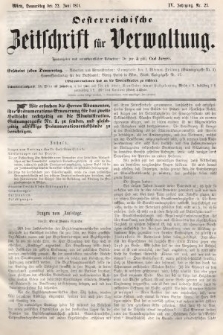 Oesterreichische Zeitschrift für Verwaltung. Jg. 4, 1871, nr 25