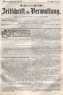 Oesterreichische Zeitschrift für Verwaltung. Jg. 4, 1871, nr 26