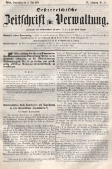 Oesterreichische Zeitschrift für Verwaltung. Jg. 4, 1871, nr 27