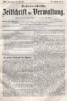 Oesterreichische Zeitschrift für Verwaltung. Jg. 4, 1871, nr 29