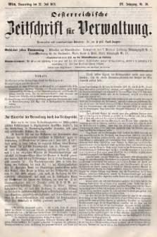 Oesterreichische Zeitschrift für Verwaltung. Jg. 4, 1871, nr 30