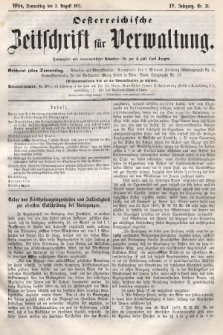 Oesterreichische Zeitschrift für Verwaltung. Jg. 4, 1871, nr 31
