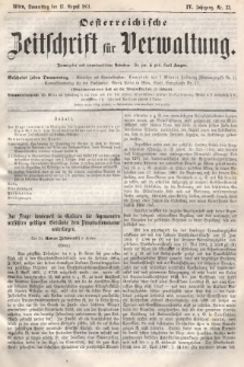 Oesterreichische Zeitschrift für Verwaltung. Jg. 4, 1871, nr 33
