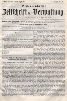 Oesterreichische Zeitschrift für Verwaltung. Jg. 4, 1871, nr 34