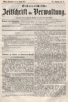 Oesterreichische Zeitschrift für Verwaltung. Jg. 4, 1871, nr 35