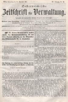 Oesterreichische Zeitschrift für Verwaltung. Jg. 4, 1871, nr 38