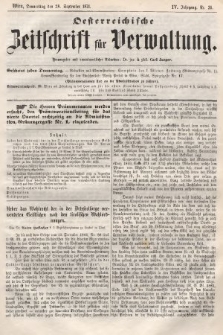Oesterreichische Zeitschrift für Verwaltung. Jg. 4, 1871, nr 39