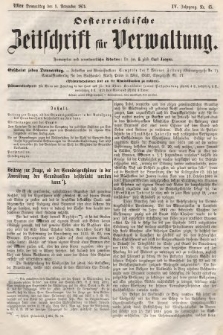 Oesterreichische Zeitschrift für Verwaltung. Jg. 4, 1871, nr 45