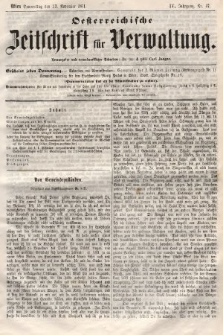 Oesterreichische Zeitschrift für Verwaltung. Jg. 4, 1871, nr 47