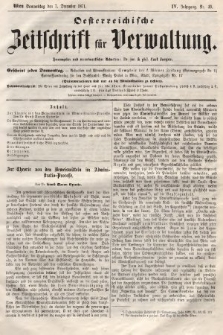 Oesterreichische Zeitschrift für Verwaltung. Jg. 4, 1871, nr 49