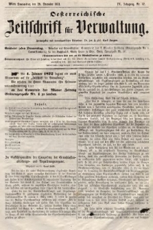 Oesterreichische Zeitschrift für Verwaltung. Jg. 4, 1871, nr 52