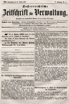 Oesterreichische Zeitschrift für Verwaltung. Jg. 5, 1872, nr 3