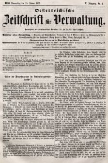 Oesterreichische Zeitschrift für Verwaltung. Jg. 5, 1872, nr 4