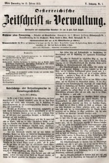 Oesterreichische Zeitschrift für Verwaltung. Jg. 5, 1872, nr 7