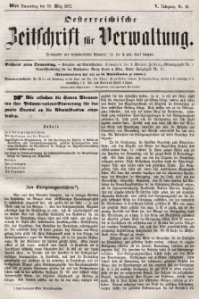 Oesterreichische Zeitschrift für Verwaltung. Jg. 5, 1872, nr 13