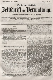Oesterreichische Zeitschrift für Verwaltung. Jg. 5, 1872, nr 23
