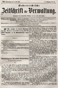 Oesterreichische Zeitschrift für Verwaltung. Jg. 5, 1872, nr 28