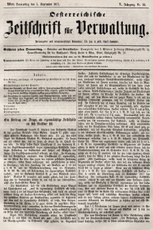 Oesterreichische Zeitschrift für Verwaltung. Jg. 5, 1872, nr 36