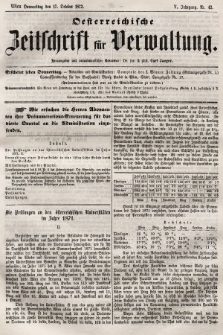 Oesterreichische Zeitschrift für Verwaltung. Jg. 5, 1872, nr 42