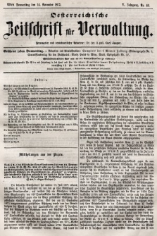 Oesterreichische Zeitschrift für Verwaltung. Jg. 5, 1872, nr 46