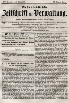 Oesterreichische Zeitschrift für Verwaltung. Jg. 6, 1873, nr 2