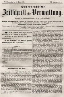 Oesterreichische Zeitschrift für Verwaltung. Jg. 6, 1873, nr 3