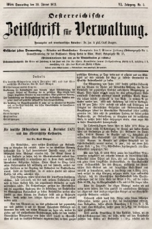 Oesterreichische Zeitschrift für Verwaltung. Jg. 6, 1873, nr 5