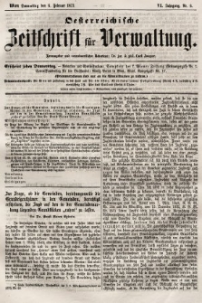 Oesterreichische Zeitschrift für Verwaltung. Jg. 6, 1873, nr 6