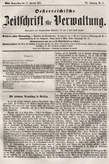 Oesterreichische Zeitschrift für Verwaltung. Jg. 6, 1873, nr 9