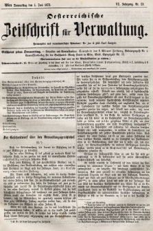 Oesterreichische Zeitschrift für Verwaltung. Jg. 6, 1873, nr 23