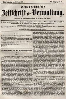 Oesterreichische Zeitschrift für Verwaltung. Jg. 6, 1873, nr 25