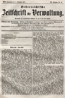 Oesterreichische Zeitschrift für Verwaltung. Jg. 6, 1873, nr 36
